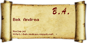 Bek Andrea névjegykártya